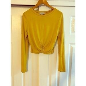 Mustard Yellow Tie Front Long Sleeved Top Large‎